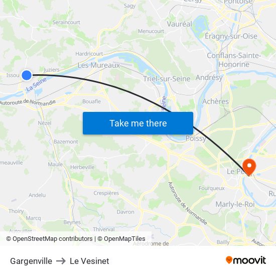 Gargenville to Le Vesinet map