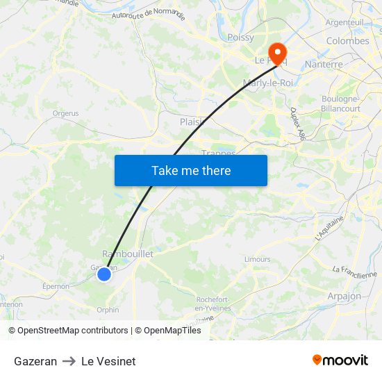 Gazeran to Le Vesinet map