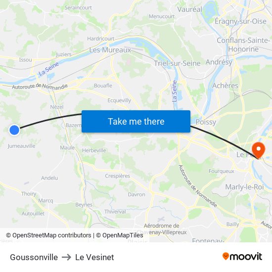 Goussonville to Le Vesinet map