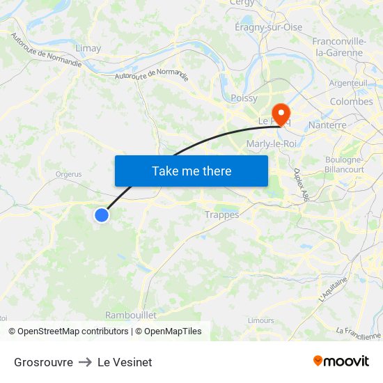 Grosrouvre to Le Vesinet map