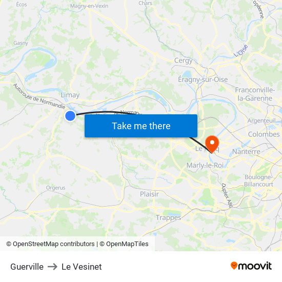 Guerville to Le Vesinet map