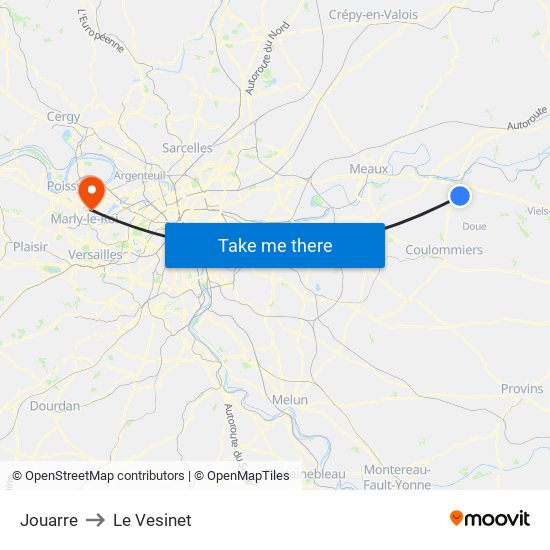 Jouarre to Le Vesinet map