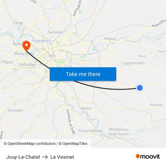 Jouy-Le-Chatel to Le Vesinet map