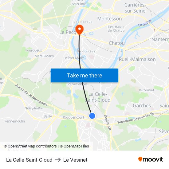 La Celle-Saint-Cloud to Le Vesinet map