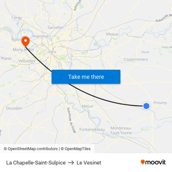 La Chapelle-Saint-Sulpice to Le Vesinet map