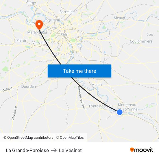 La Grande-Paroisse to Le Vesinet map
