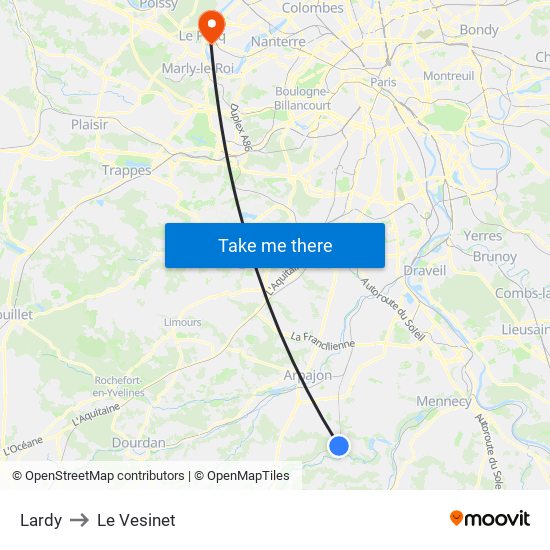 Lardy to Le Vesinet map