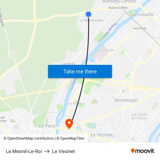 Le Mesnil-Le-Roi to Le Vesinet map