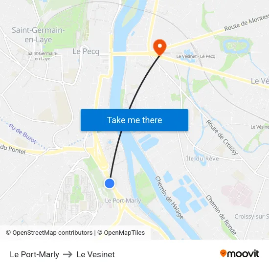 Le Port-Marly to Le Vesinet map