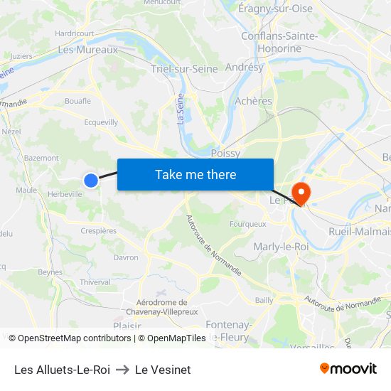 Les Alluets-Le-Roi to Le Vesinet map