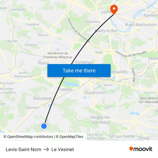 Levis-Saint-Nom to Le Vesinet map
