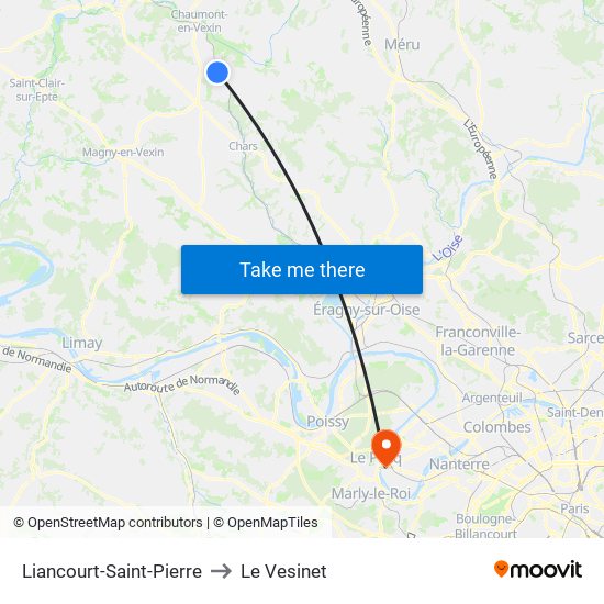 Liancourt-Saint-Pierre to Le Vesinet map
