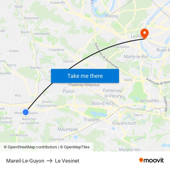 Mareil-Le-Guyon to Le Vesinet map