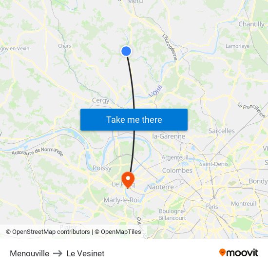 Menouville to Le Vesinet map