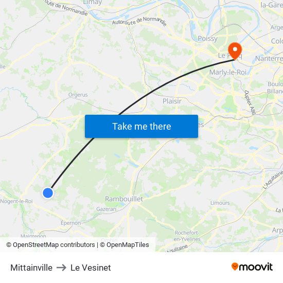 Mittainville to Le Vesinet map
