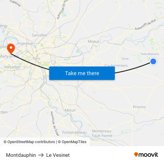 Montdauphin to Le Vesinet map