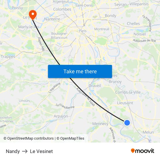 Nandy to Le Vesinet map