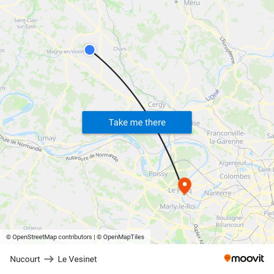 Nucourt to Le Vesinet map