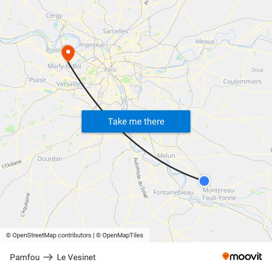 Pamfou to Le Vesinet map