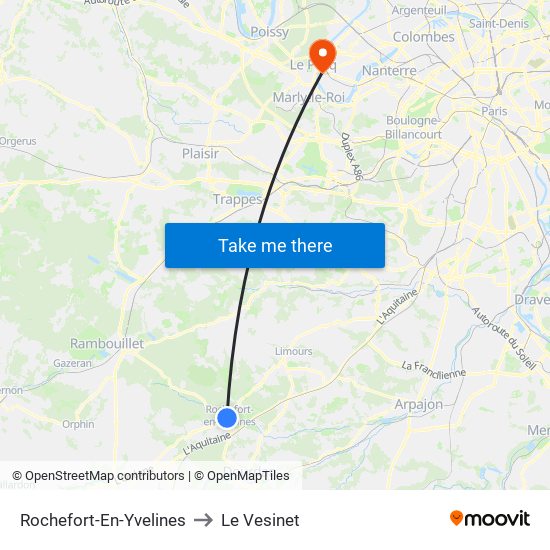 Rochefort-En-Yvelines to Le Vesinet map