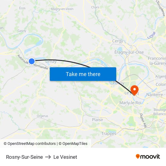 Rosny-Sur-Seine to Le Vesinet map
