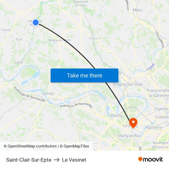 Saint-Clair-Sur-Epte to Le Vesinet map