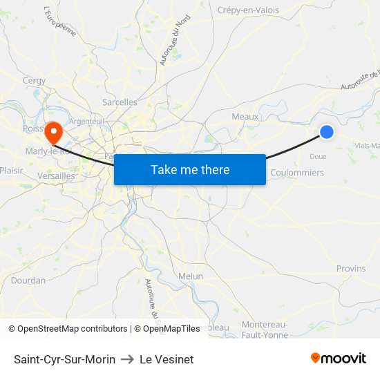Saint-Cyr-Sur-Morin to Le Vesinet map