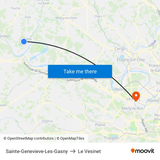Sainte-Genevieve-Les-Gasny to Le Vesinet map