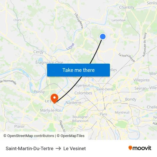 Saint-Martin-Du-Tertre to Le Vesinet map
