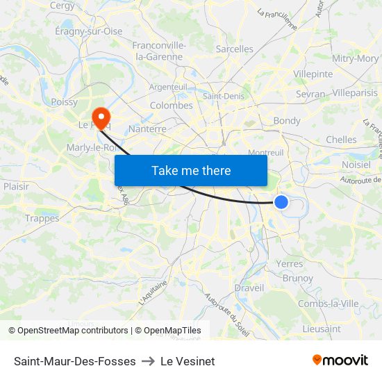 Saint-Maur-Des-Fosses to Le Vesinet map