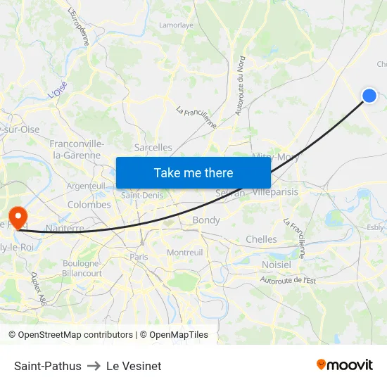 Saint-Pathus to Le Vesinet map