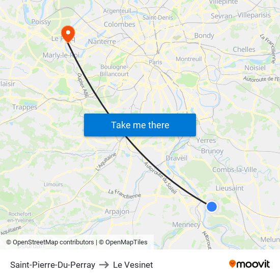 Saint-Pierre-Du-Perray to Le Vesinet map