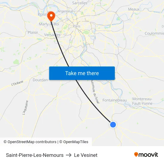 Saint-Pierre-Les-Nemours to Le Vesinet map
