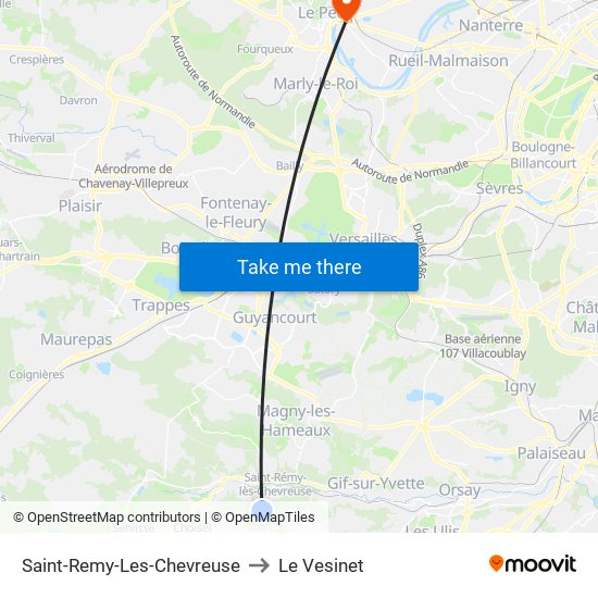 Saint-Remy-Les-Chevreuse to Le Vesinet map