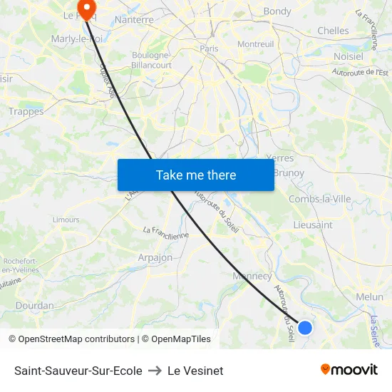 Saint-Sauveur-Sur-Ecole to Le Vesinet map