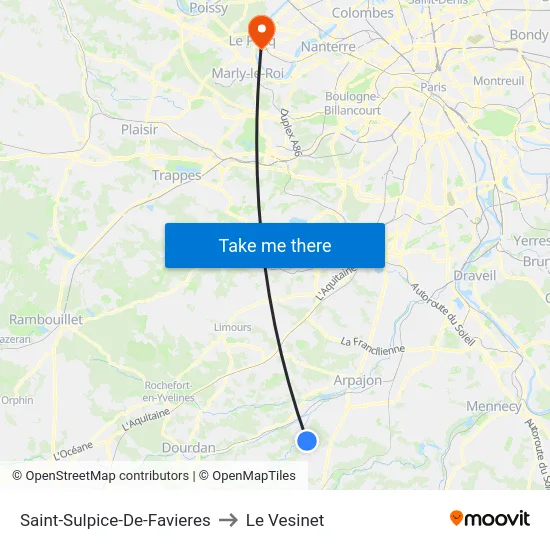 Saint-Sulpice-De-Favieres to Le Vesinet map