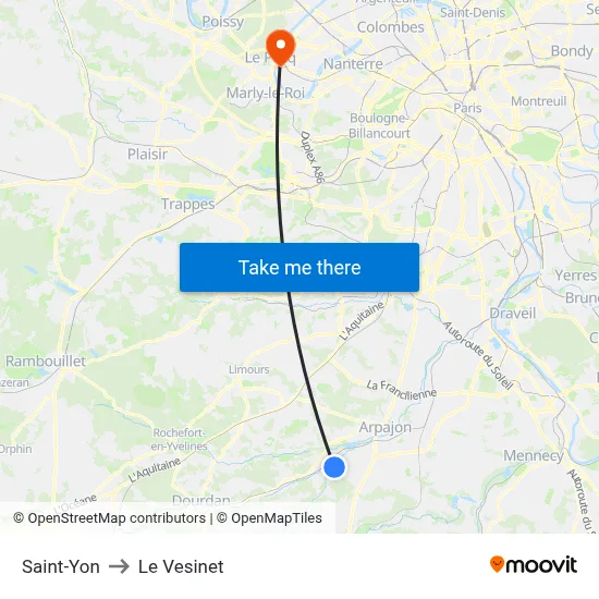Saint-Yon to Le Vesinet map