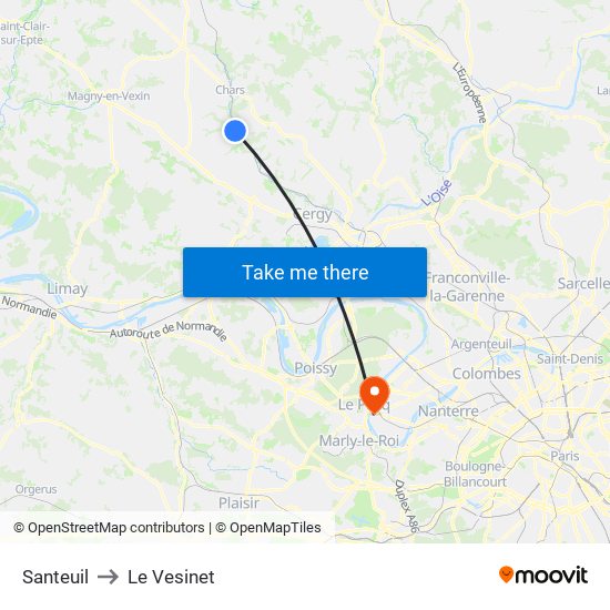 Santeuil to Le Vesinet map