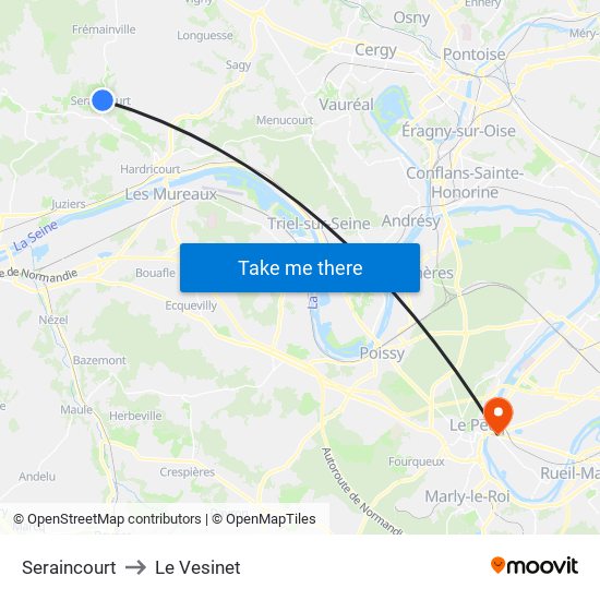 Seraincourt to Le Vesinet map