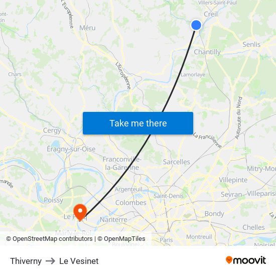 Thiverny to Le Vesinet map