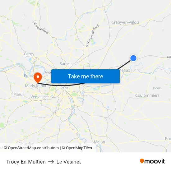 Trocy-En-Multien to Le Vesinet map