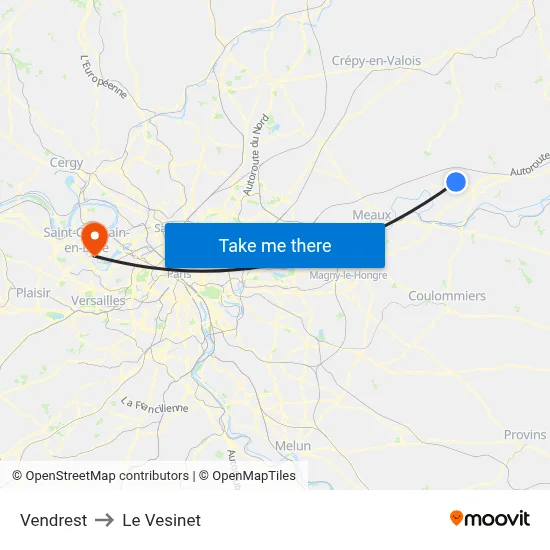 Vendrest to Le Vesinet map