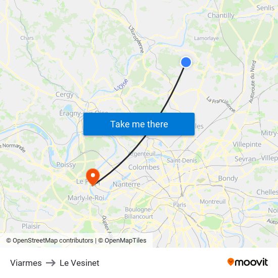 Viarmes to Le Vesinet map