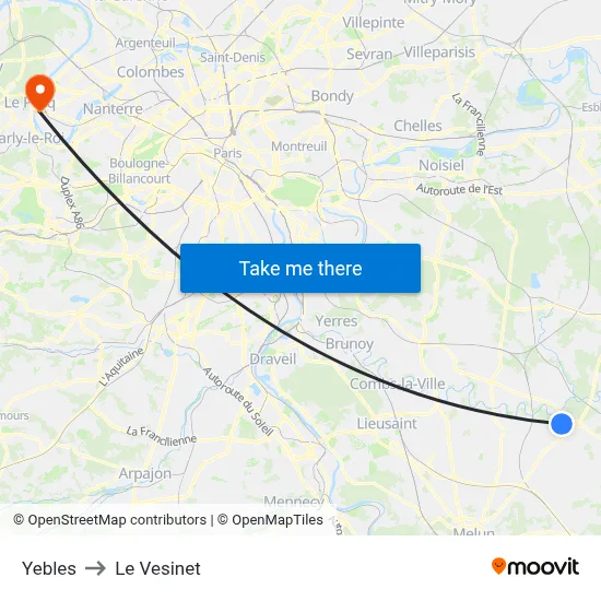 Yebles to Le Vesinet map