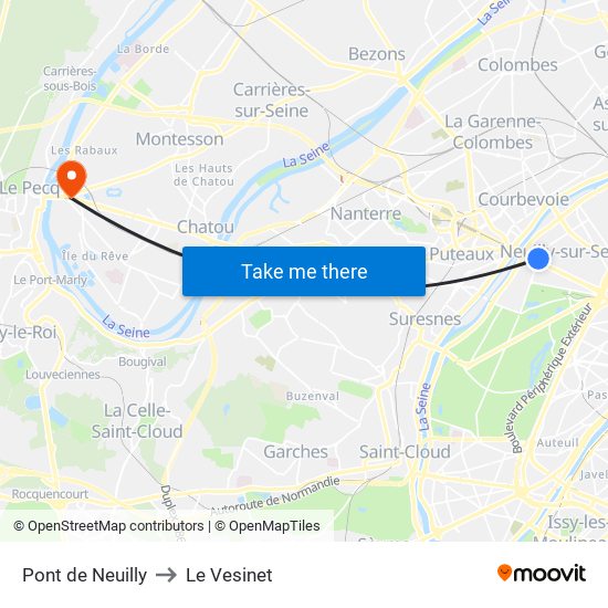 Pont de Neuilly to Le Vesinet map