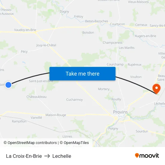 La Croix-En-Brie to Lechelle map