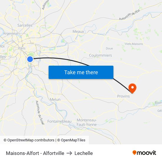 Maisons-Alfort - Alfortville to Lechelle map