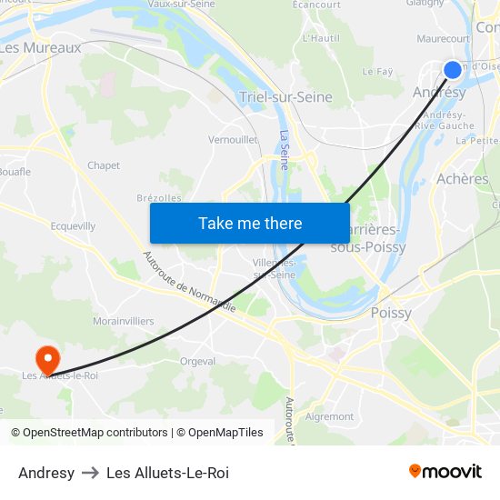 Andresy to Les Alluets-Le-Roi map