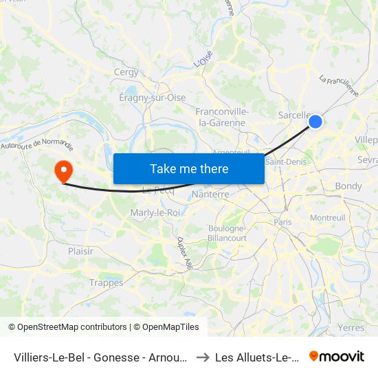 Villiers-Le-Bel - Gonesse - Arnouville to Les Alluets-Le-Roi map