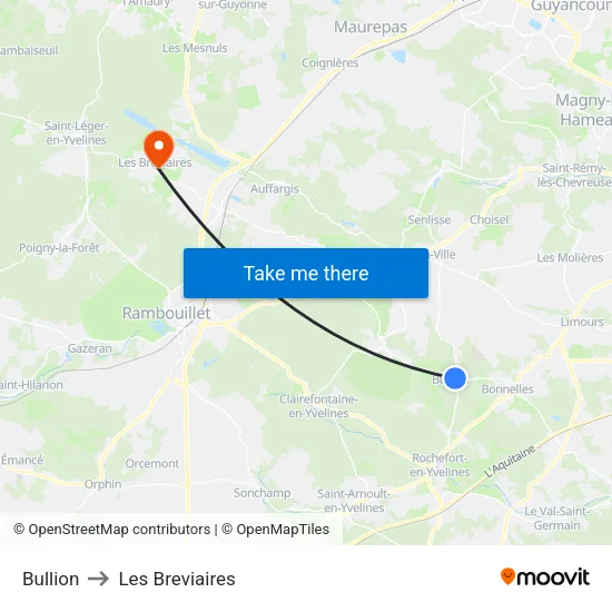 Bullion to Les Breviaires map